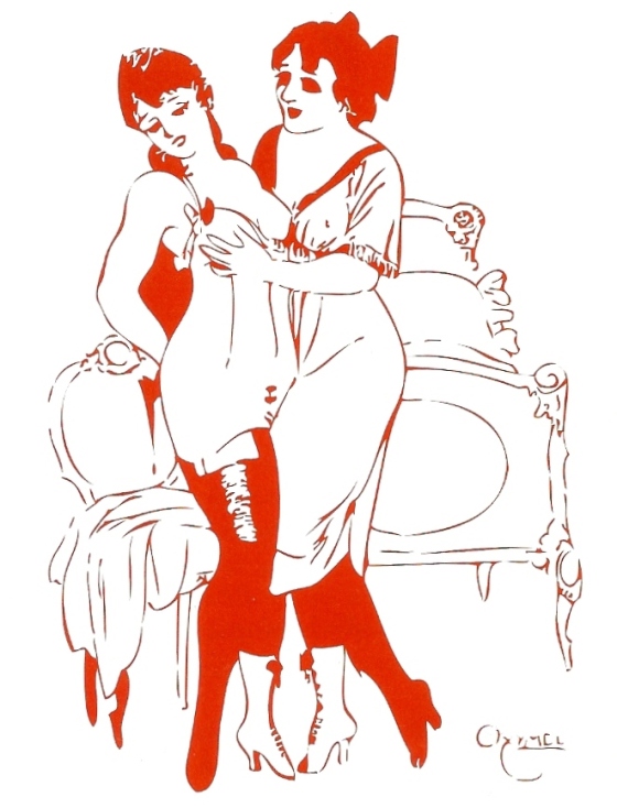 Ilustración de Oxymel, años 30, sobre lesbianismo