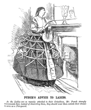 La revista Punch ofrecía en 1863 esta caricatura de la esclavitud de la moda